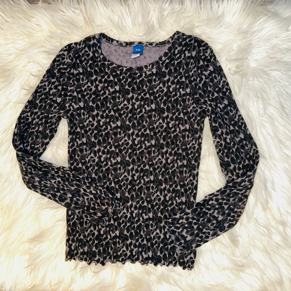 Old Navy Girls Ribbed Long Sleeve Top Shirt